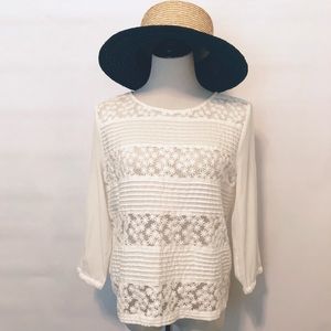 Hinge White Lace Top (m)
